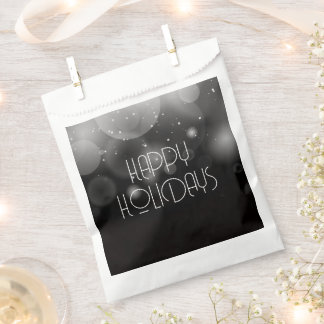 Sachets En Papier Grandes Bulles Bokeh Noir Joyeuses Fêtes