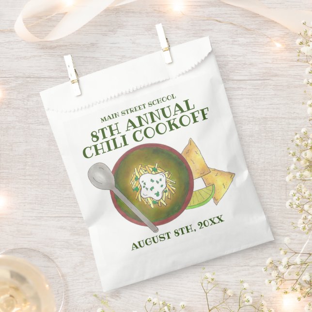 Sachets En Papier Green Chili Verde Chili Cookoff Food Cook (Coupé)