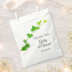 Sachets En Papier Green English Vine Liège Mariage de feuillage