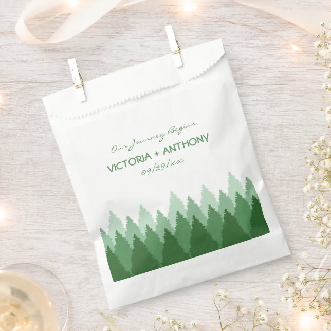 Sachets En Papier Green Forest Range Mariage de bois (Coupé)