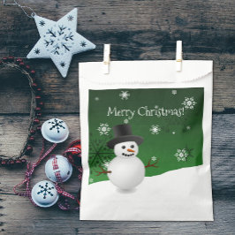 Sachets En Papier Green Snowman Winter Scenery Noël Favoriser les sa