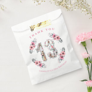 Sachets En Papier Grosse 13ème fille Anniversaire Photo Collage Fleu