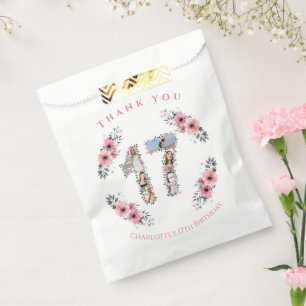 Sachets En Papier Grosse 17ème fille Anniversaire Photo Collage Fleu