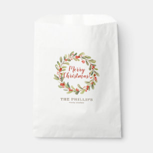 Sachets En Papier Guirlande de Noël de Berry Rouge personnalisée