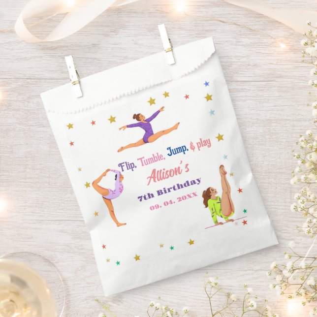 Sachets En Papier Gymnastique saut Cartwheel fête d'anniversaire fil (Coupé)