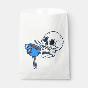 Sachets En Papier halloween café boire crâne squelette bleu