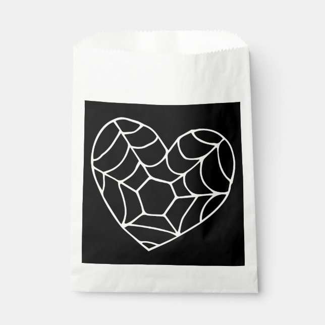 Sachets En Papier halloween coeur spiderweb cobweb mignon (Devant)