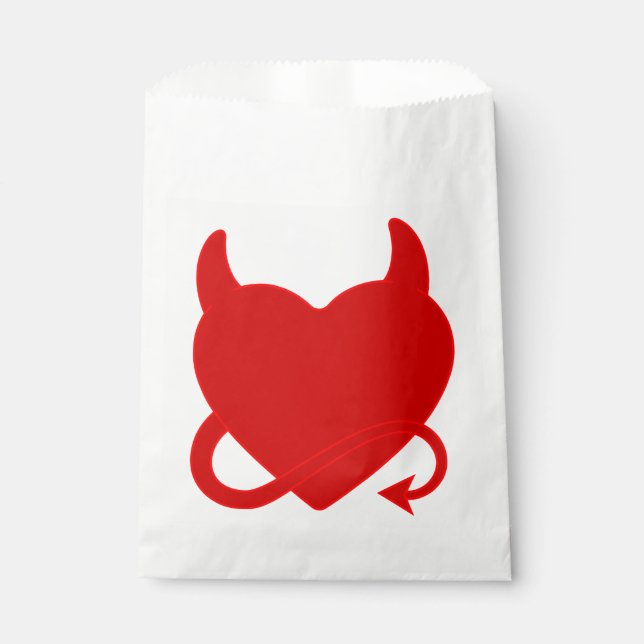 Sachets En Papier halloween diable satan coeur rouge (Devant)