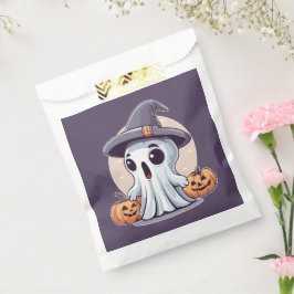 Sachets En Papier Halloween : Fantôme aux citrouilles.