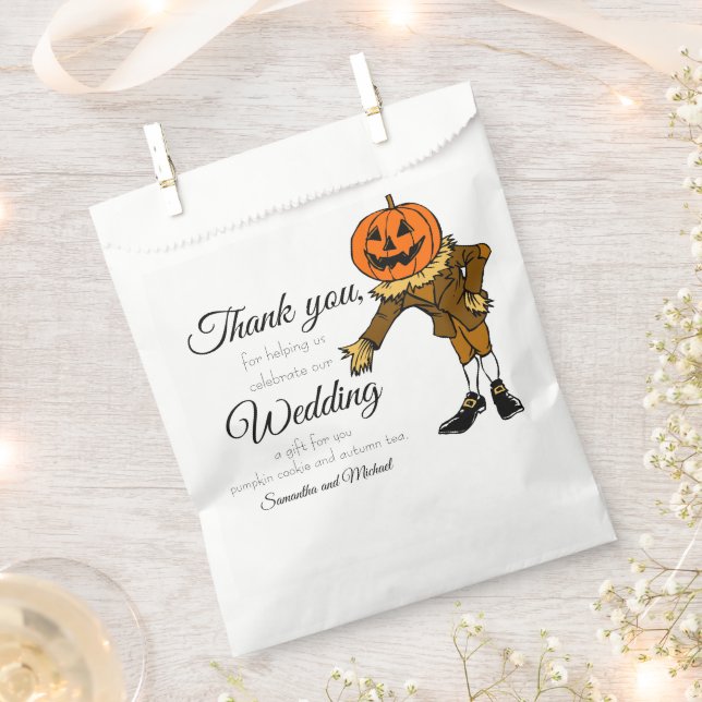 Sachets En Papier Halloween Mariage Merci sac cadeau Noms personnali (Coupé)