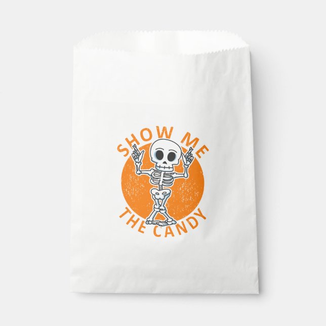 Sachets En Papier Halloween Me Montrez-Moi Le Squelette Candy (Devant)