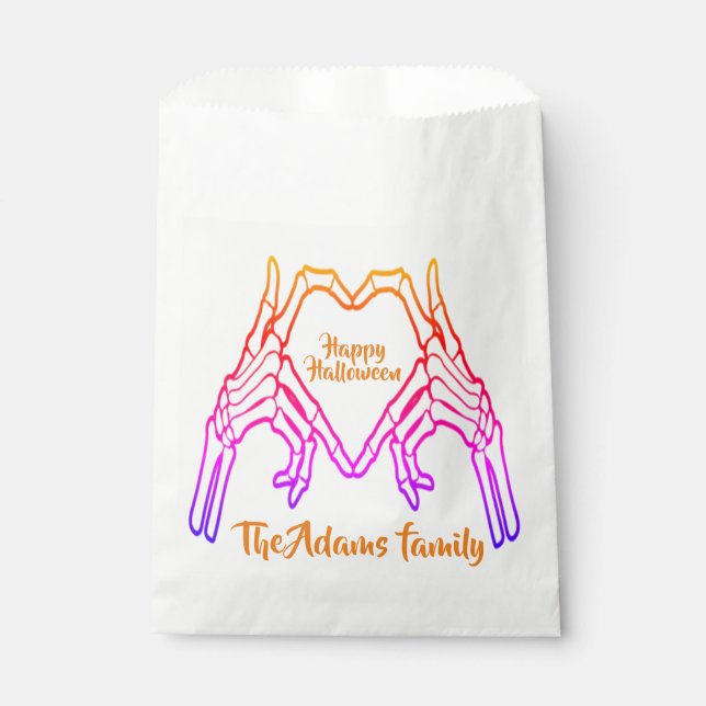 Sachets En Papier Halloween moderne Script personnalisé Halloween he (Devant)
