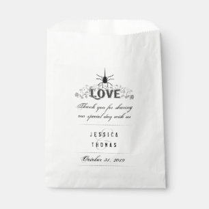 Sachets En Papier Halloween Noir Blanc Gothique AMOUR Noms Mariages