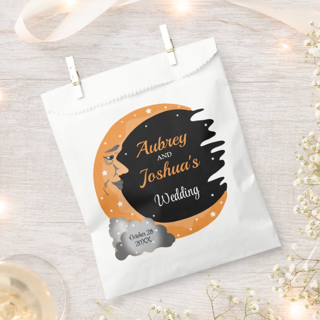 Sachets En Papier Halloween Over the Moon Personnalisé (Coupé)