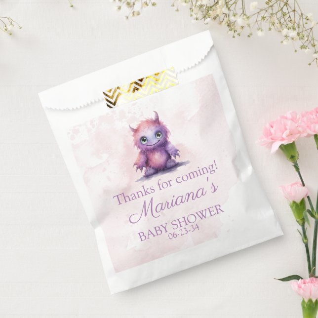 Sachets En Papier Halloween Petit Monster Baby shower fille (Scellé)