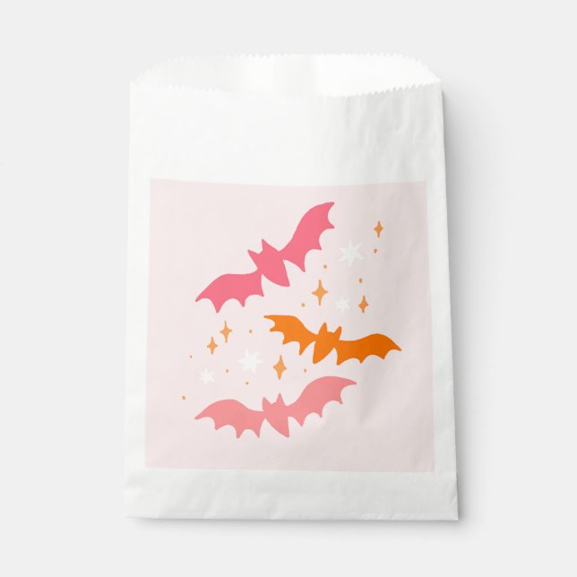 Sachets En Papier Halloween Pink Bats (Devant)