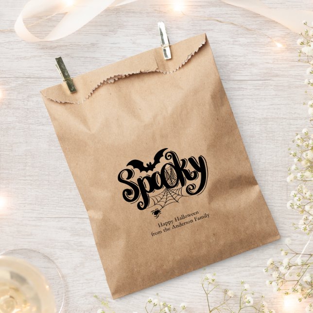 Sachets En Papier Halloween Spiderweb éffrayant (Coupé)