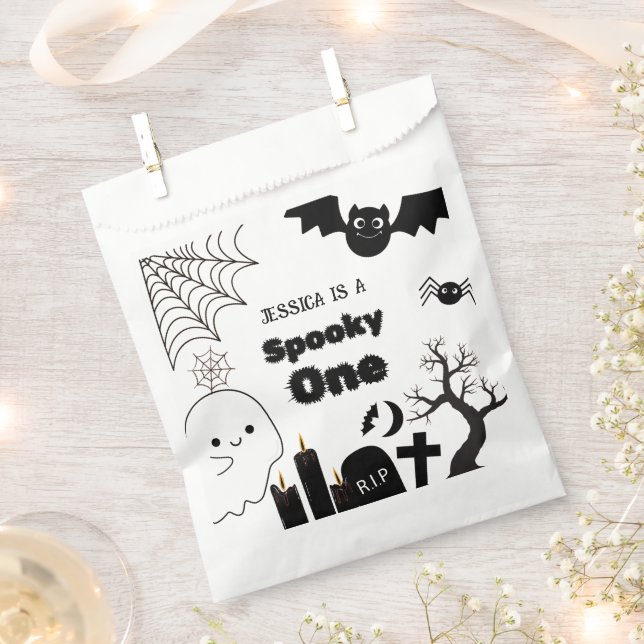 Sachets En Papier Halloween Sppoky One Premier anniversaire fête (Coupé)