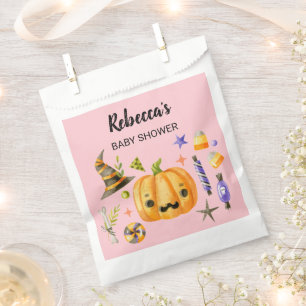 Sachets En Papier Halloween Un Petit Baby shower Citrouille Rose