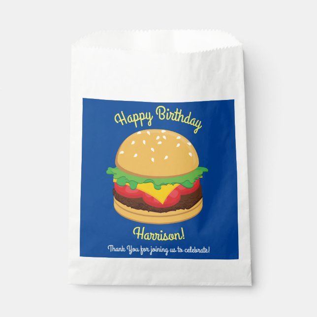 Sachets En Papier Hamburger Anniversaire de fête Burger (Devant)