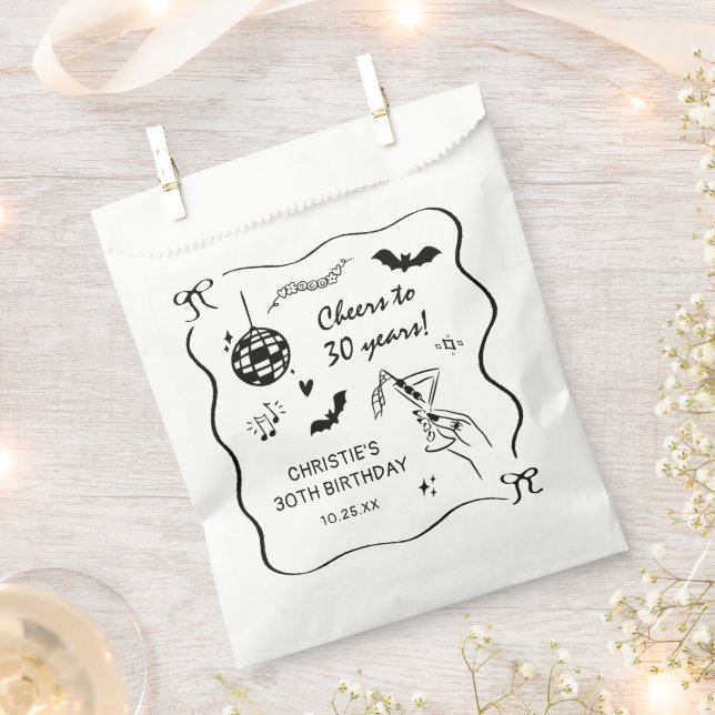 Sachets En Papier Hand Drawn Halloween Adult Birthday Party (Coupé)
