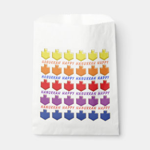 Sachets En Papier Hanoukka Favor Bag, "Dreidels 3D"