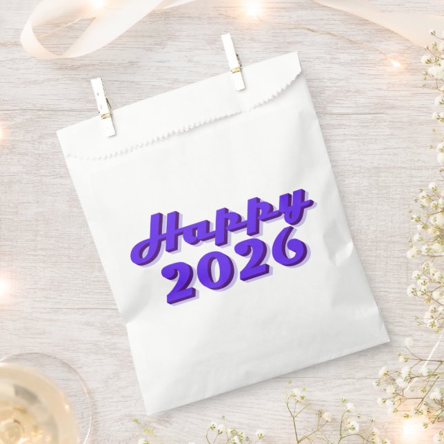 Sachets En Papier Happy 2026 (Coupé)