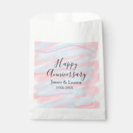 Sachets En Papier Happy anniversary wedding name date year pastel