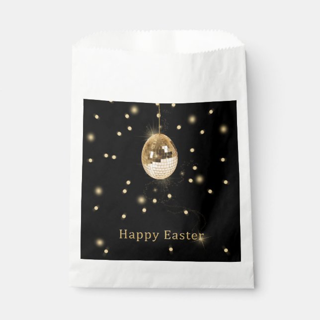 Sachets En Papier Happy Easter Gold Disco Ball (Devant)