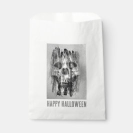 Sachets En Papier Happy Halloween. Distressed skull