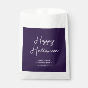 Sachets En Papier Happy Halloween moderne violet nom de script Candy