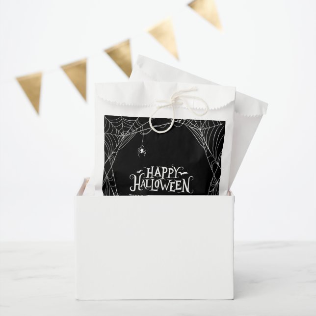 Sachets En Papier Happy Halloween Spider Web Personnalisé (Fête)