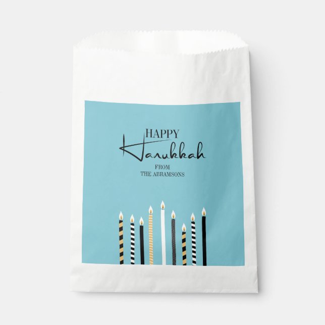 Sachets En Papier Happy Hanoukka chandelles Holiday Favor sac (Devant)