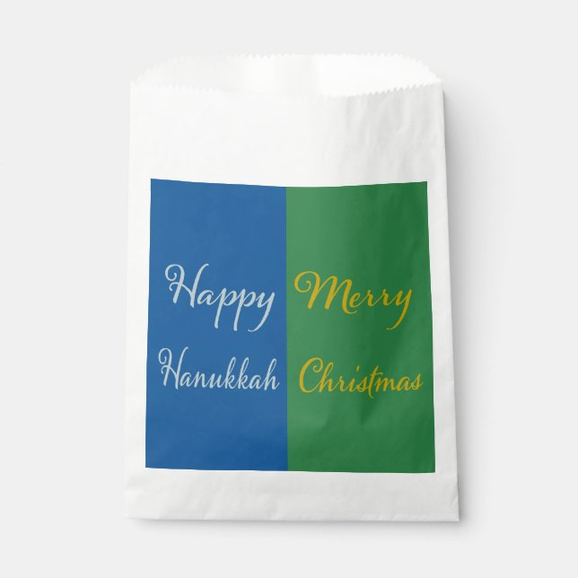 Sachets En Papier Happy Hanukkah Merry Christmas Dual Holiday Design (Devant)
