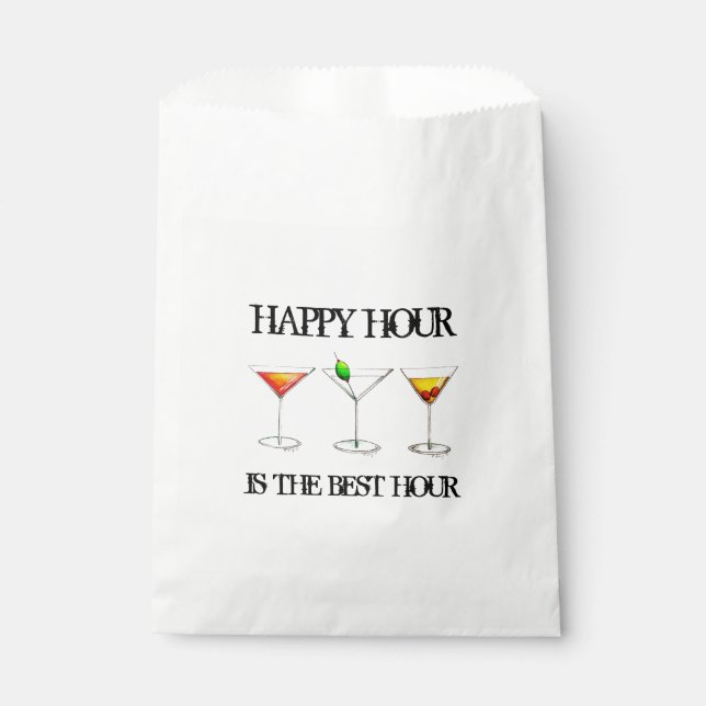 Sachets En Papier Happy Hour est la meilleure heure de cocktails de  (Devant)