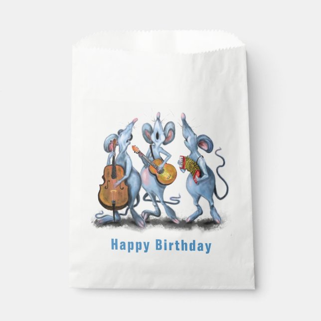 Sachets En Papier Happy Mouse Music Band Amusants Anniversaire Favor (Devant)