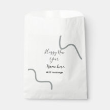 Happy new year name message gray simple holiday