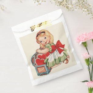 Sachets En Papier Heart Girl Enfant Retro Enfants mignons