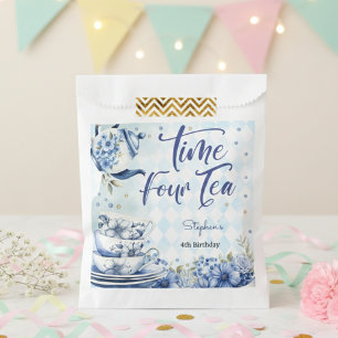 Sachets En Papier Heure quatre thé, quatrième anniversaire pour les