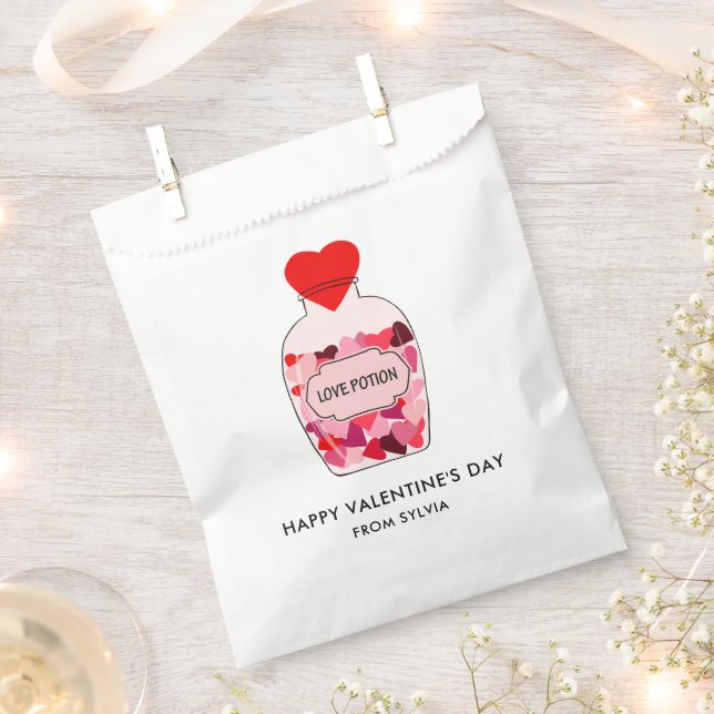 Sachets En Papier Heureuse Sainte-Valentin Love Potion Personnalisé (Coupé)