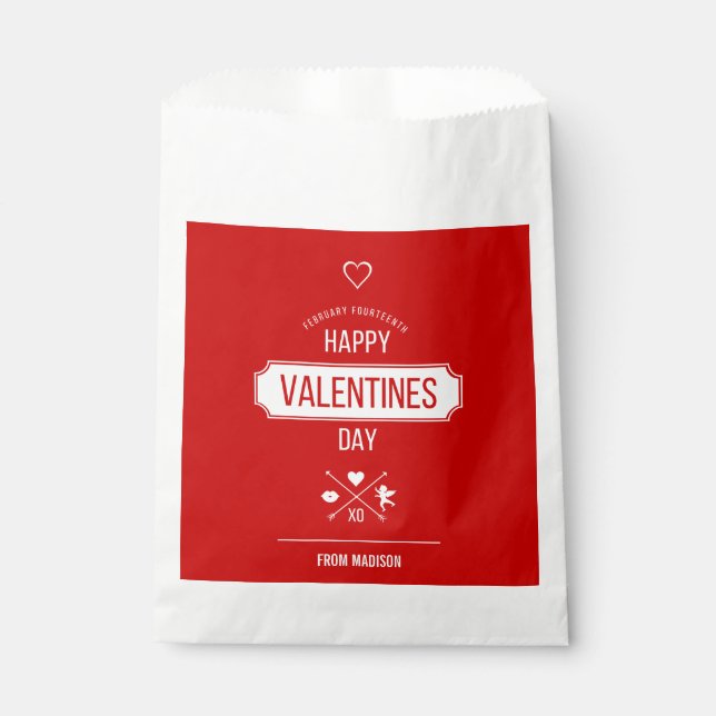 Sachets En Papier Heureuse Sainte-Valentin Valentine Symboles Favori (Devant)