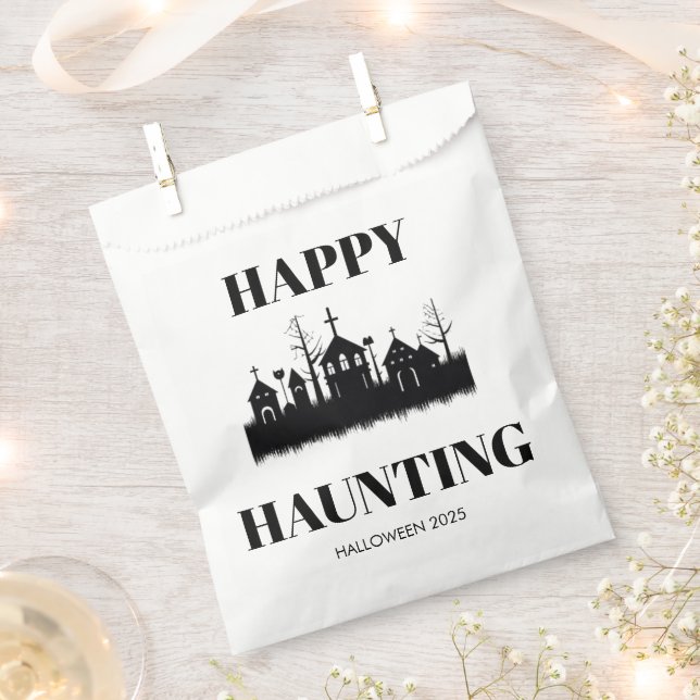 Sachets En Papier Heureux et décourageant | Halloween Bonbons Favori (Coupé)