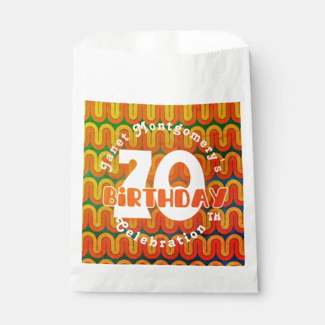Sachets En Papier Hippie personnalisée rétro Psychédélique 70e anniv (Devant)