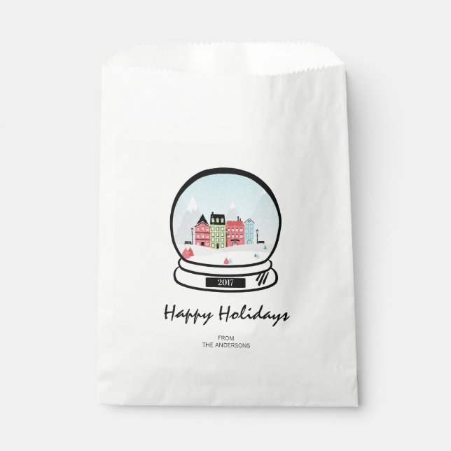 Sachets En Papier Hiver Globe de neige - Sac favori (Devant)