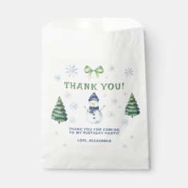 Sachets En Papier Hiver Onederland Snowman Anniversaire Merci