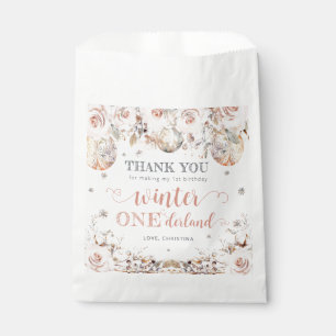 Sachets En Papier Hiver Pink Gold Onederland Anniversaire