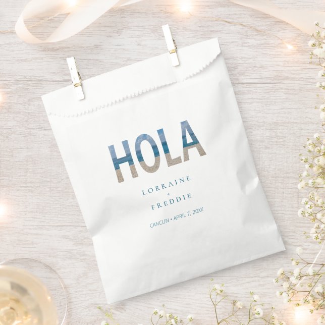 Sachets En Papier Hola Mexico Beach Tropical Destination Mariage (Coupé)