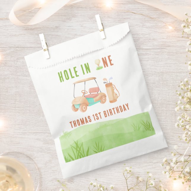 Sachets En Papier Hole In One Golf First Birthday Party (Coupé)