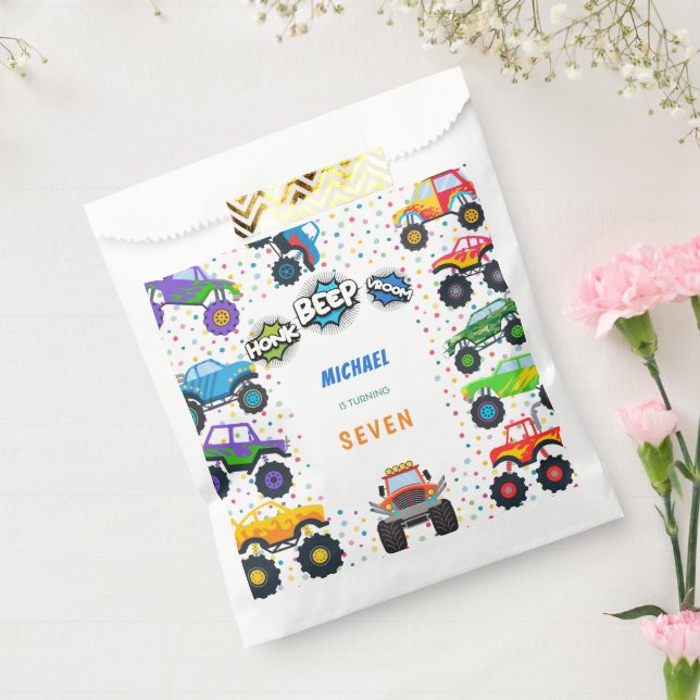 Sachets En Papier Honer beep vroom monstre camions garçon anniversai (Scellé)
