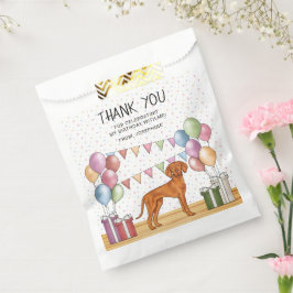 Sachets En Papier Hongrois Vizsla Chien Pastel Anniversaire Merci